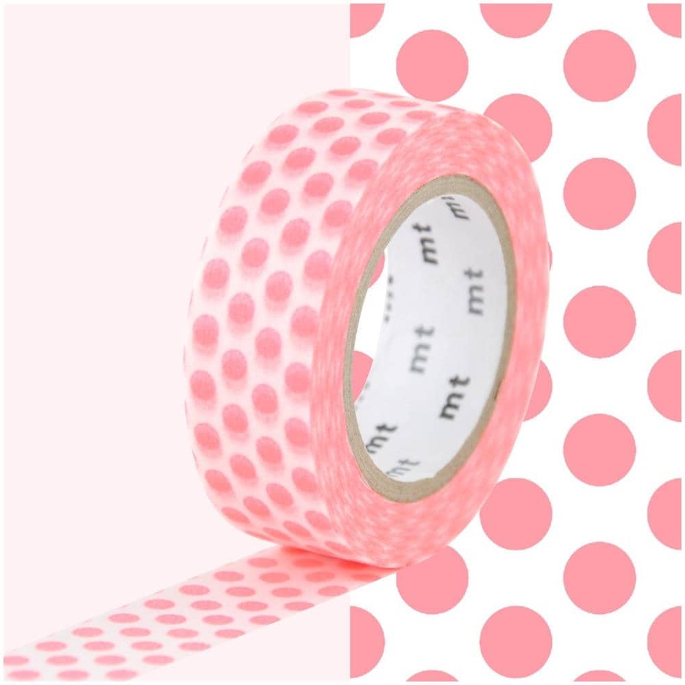 Nastro Adesivo Decorativo Con Punti - Rosso Fluorescente - 1,5 Cm X 7 M - Foto 1