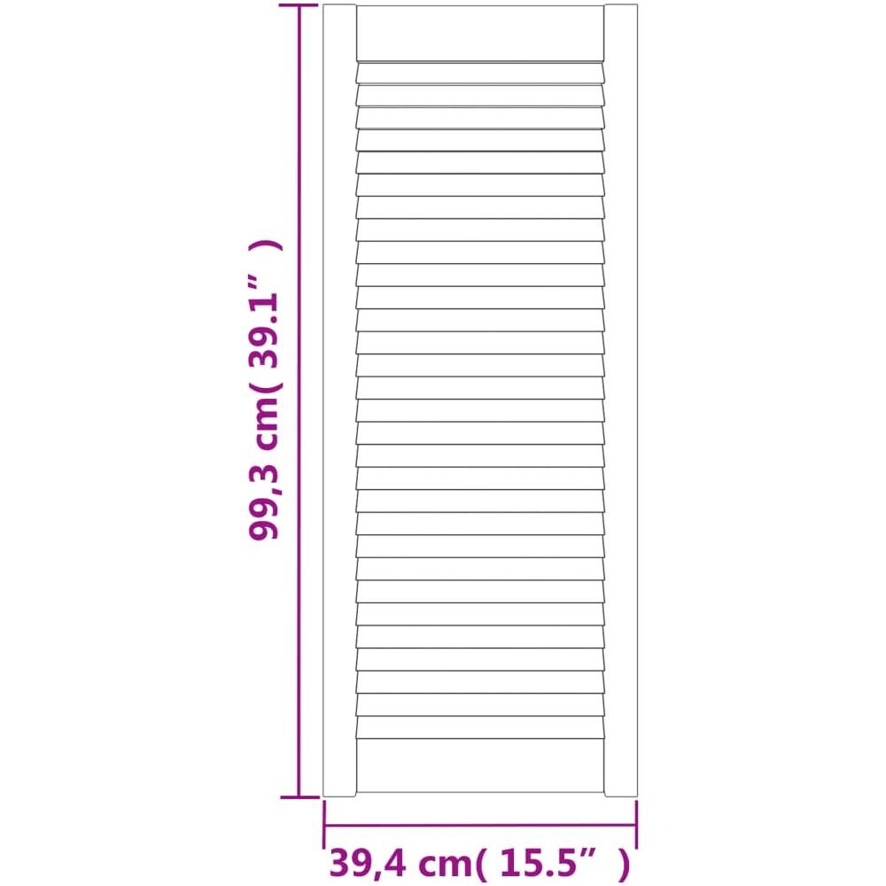 Ante a Lamelle 2 pz Bianche 99,3x39,4 cm in Legno di Pino - Foto 2