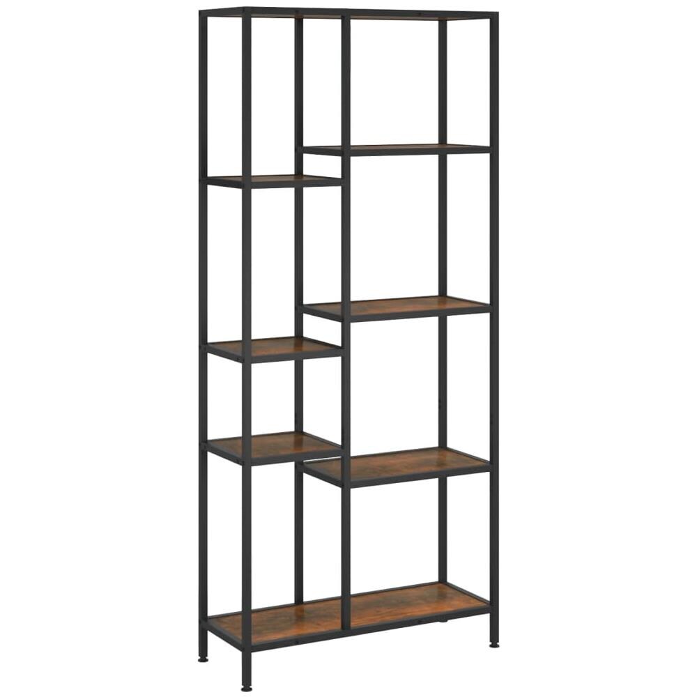 Scaffale Per Libri 80x30x180 Cm Acciaio E Legno Multistrato - Foto 2