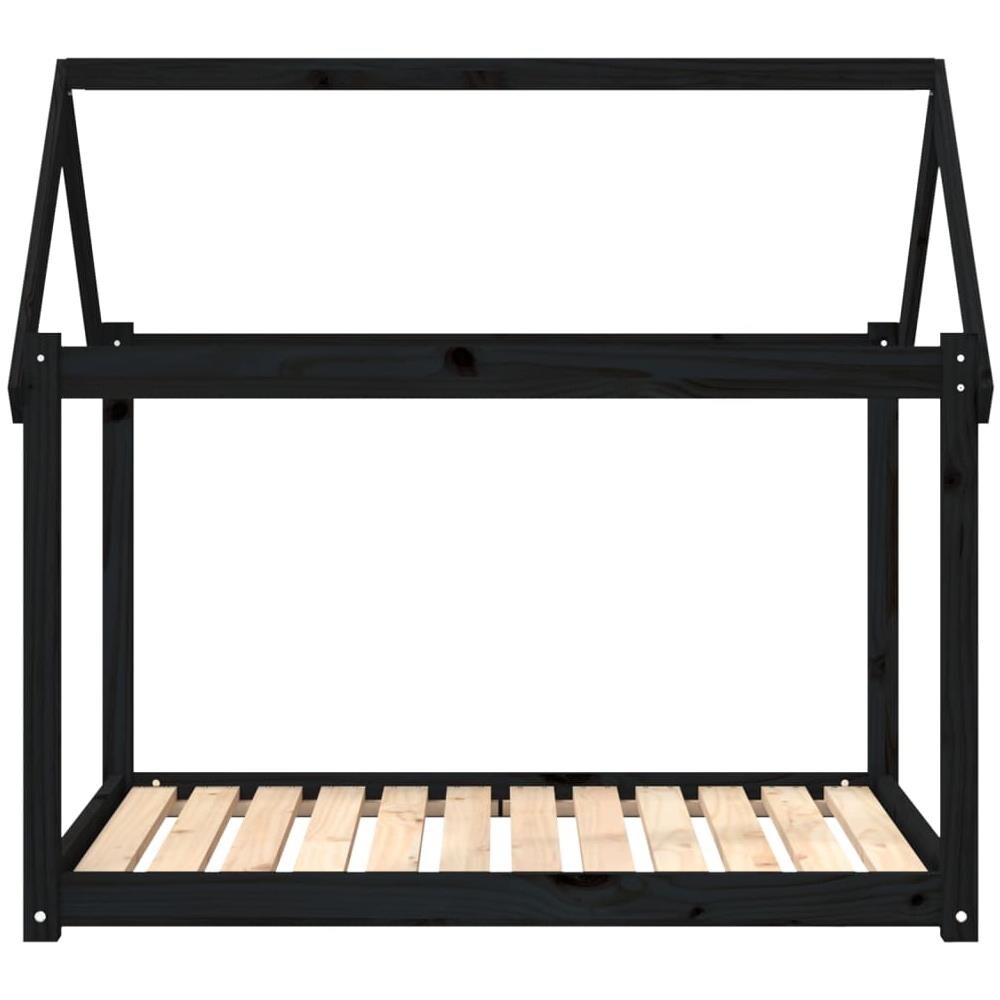 Cuccia per Cani Nera 111x80x100 cm in Legno Massello di Pino - Foto 2