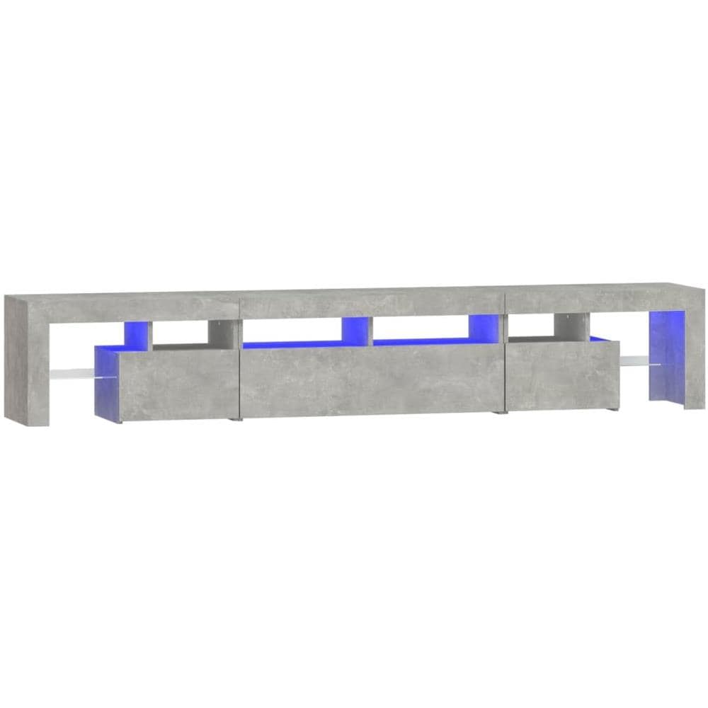 Mobile Porta Tv Con Luci Led Grigio Cemento 230x36,5x40 Cm - Foto 2