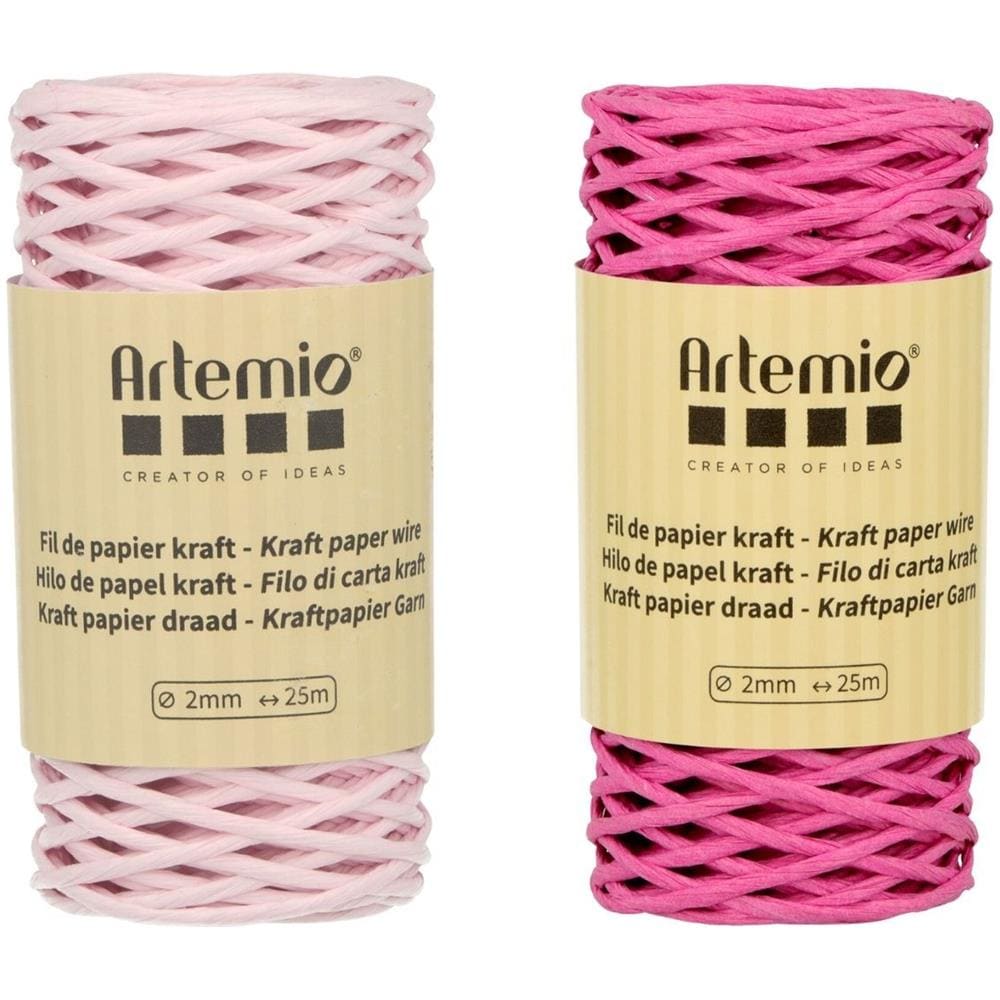 2 Rocchetti Di Filo Kraft Fuschia / Rosa - Foto 1