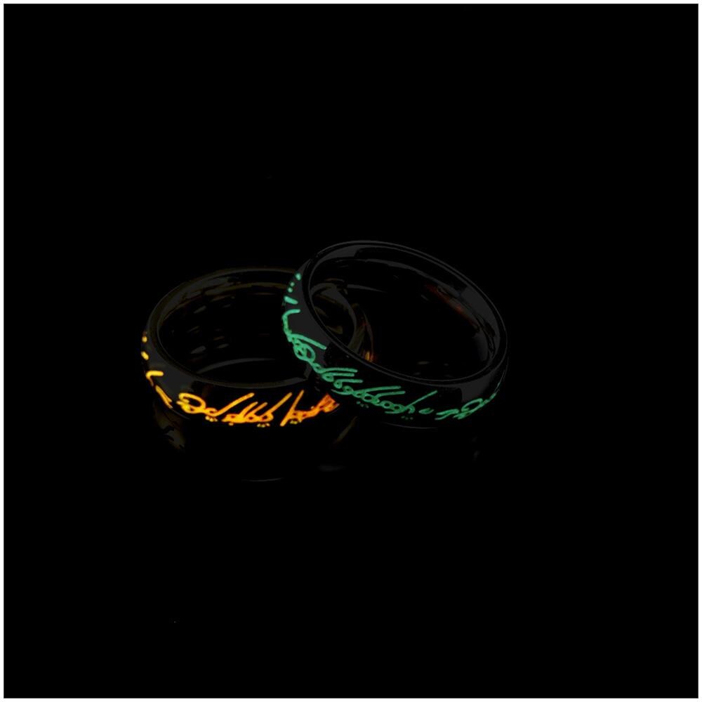 Anello Con Scritta In Acciaio Al Titanio Gold 19 Mm - Foto 2