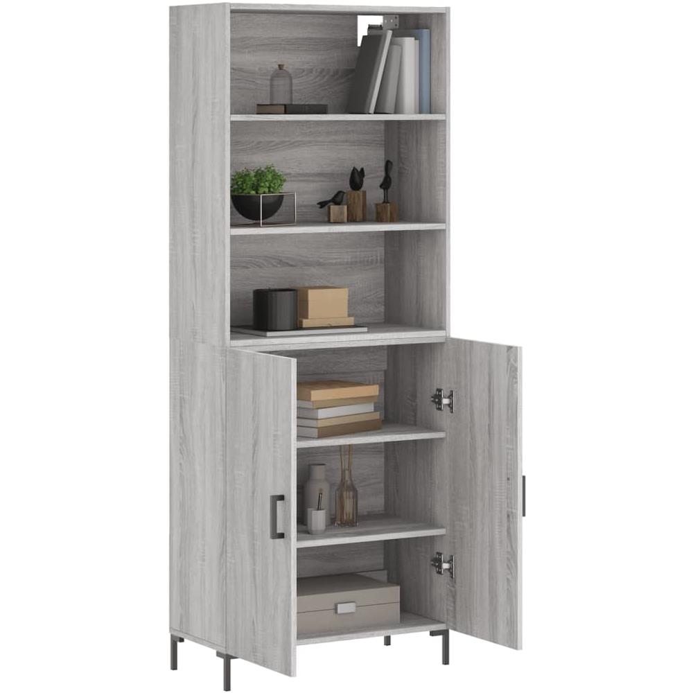Credenza Grigio Sonoma 69,5x34x180 Cm In Legno Multistrato - Foto 3
