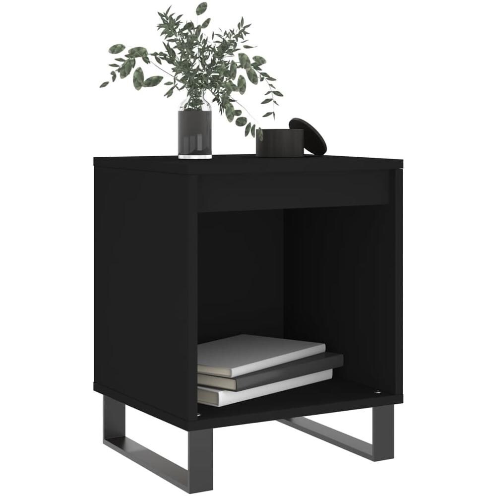 Comodini 2pz Neri 40x35x50 Cm In Legno Multistrato - Foto 3