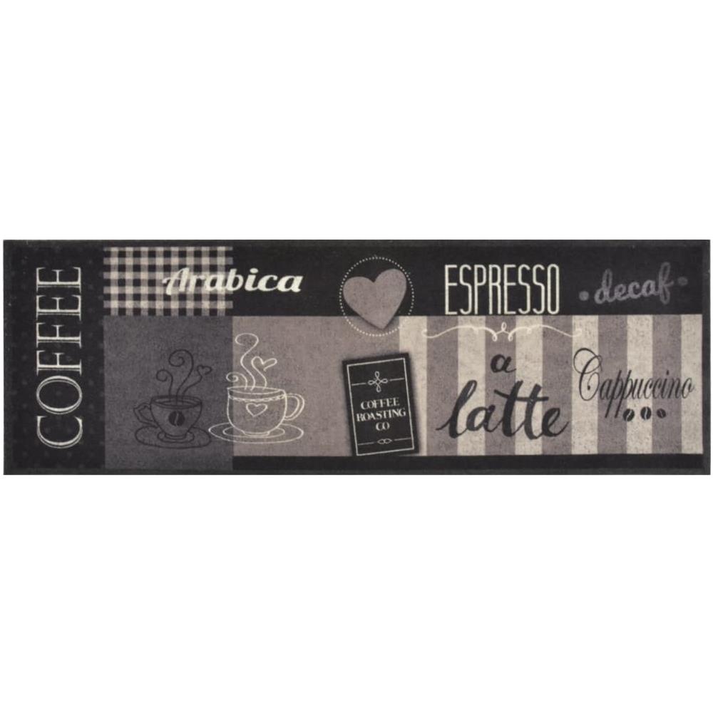 Tappeto Da Cucina Lavabile Nero Caffè 60x180 Cm Velluto - Foto 2