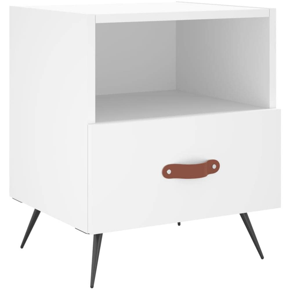 Comodino Bianco 40x35x47,5 Cm In Legno Multistrato - Foto 2