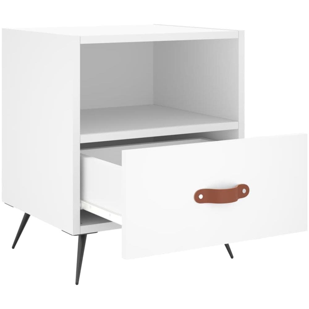 Comodino Bianco 40x35x47,5 Cm In Legno Multistrato - Foto 3