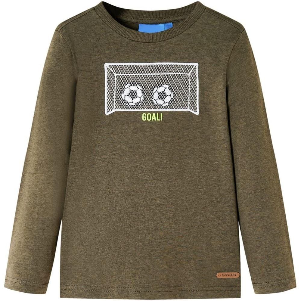 Maglietta per Bambini Maniche Lunghe Cachi Mélange 116 - Foto 1