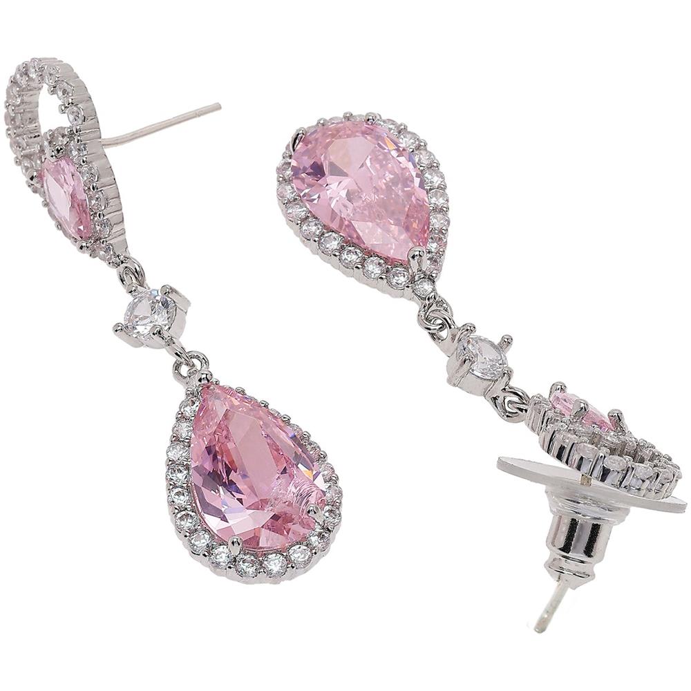 Orecchini a Goccia di Pioggia Rosa Chiaro Senza Tempo - Foto 2