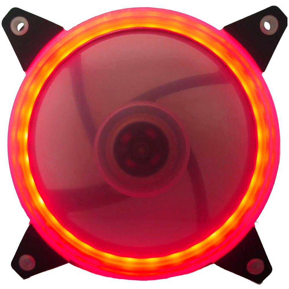 Ventola 120x120 12 Volt Connettore 3 Poli+4 Poli Molex Luce Rossa - Foto 1