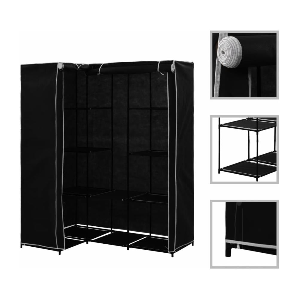 Armadio Angolare Nero 130x87x169 Cm - Foto 1