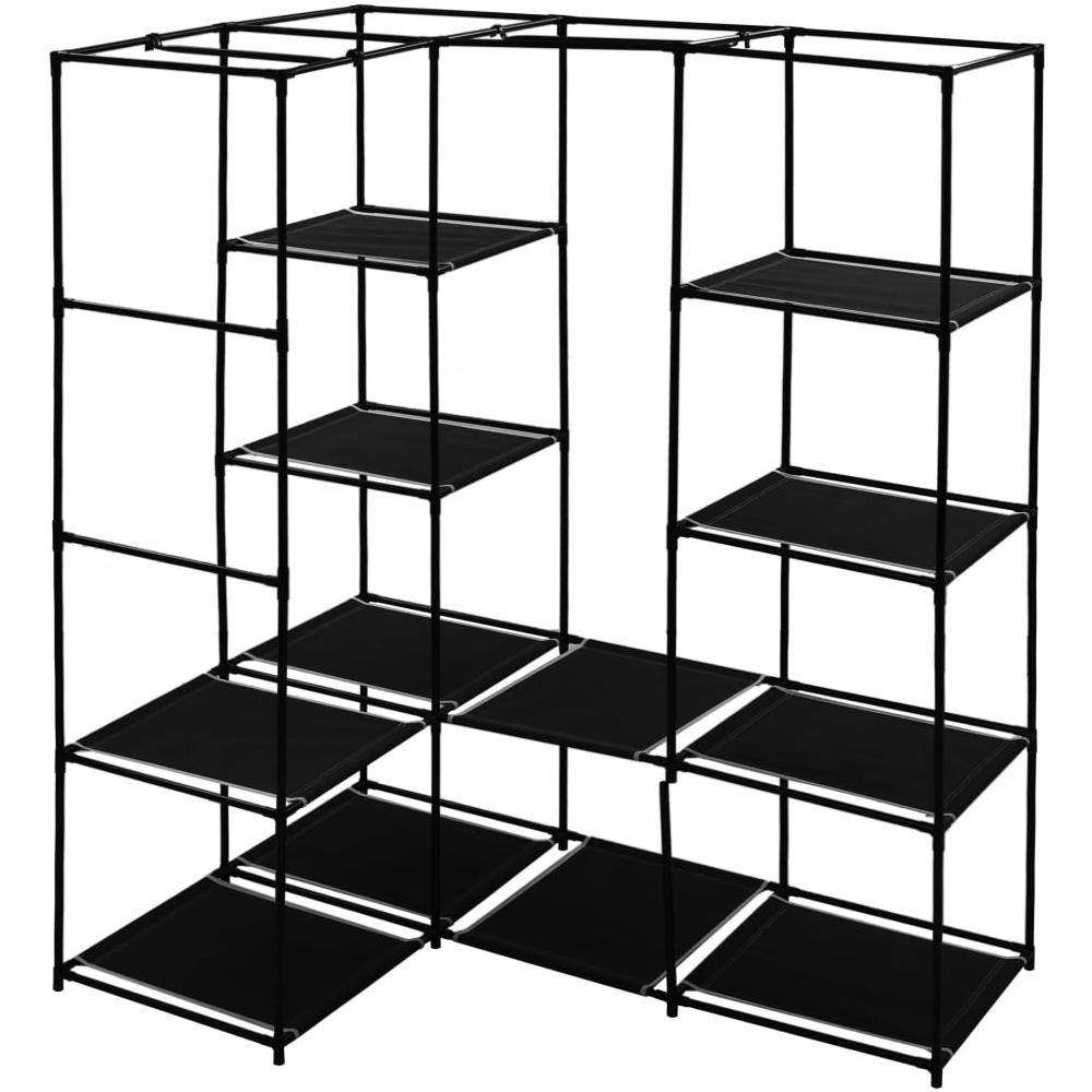 Tidyard Armadio Angolare Nero 130x87x169 cm