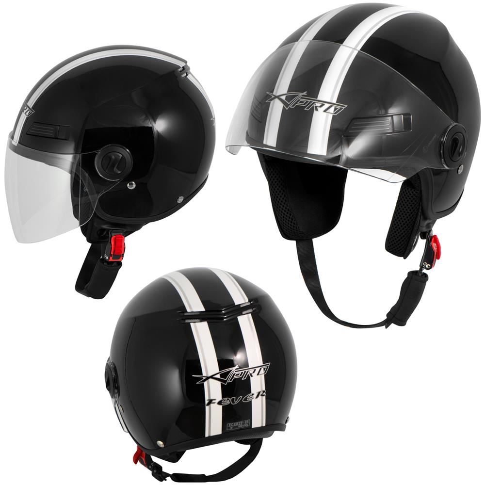 Casco Jet Scooter Moto Quad Omologato Ece 22 05 Visiera Nero Xs - Foto 1