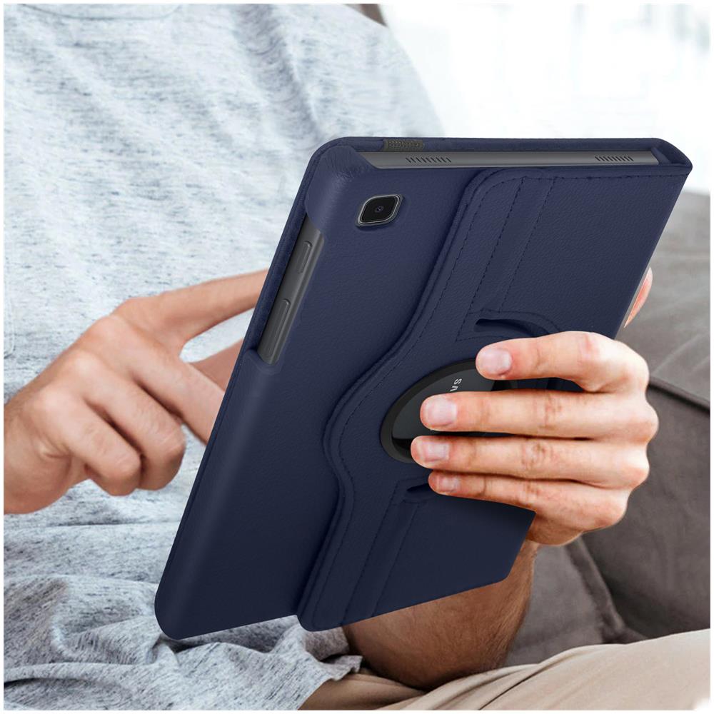 Custodia Samsung Tab A7 Lite Supporto Rotante Orizzontale / Verticale Blu Notte - Foto 5