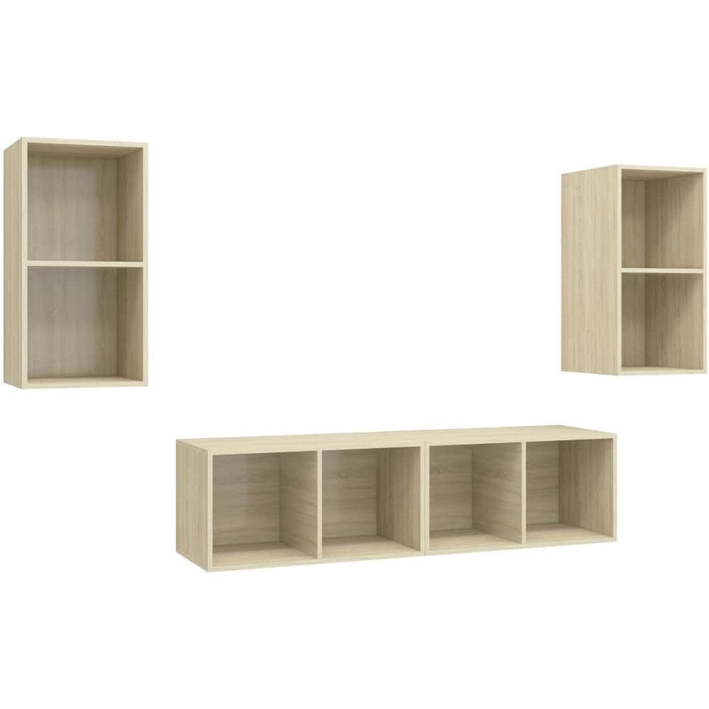 Mobile TV a Parete 4 pz Rovere Sonoma in Truciolato - Foto 1