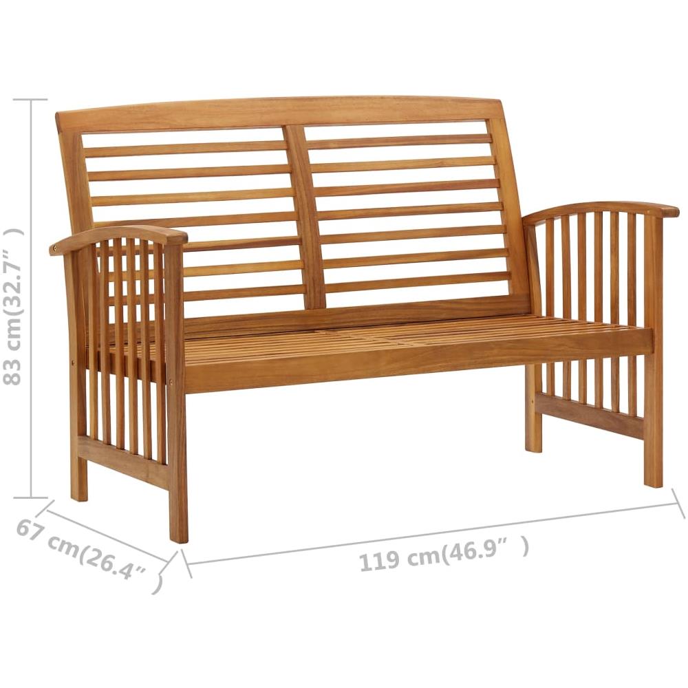 Panchina da Giardino 119 cm in Legno Massello d'Acacia - Foto 2