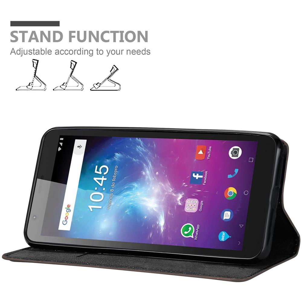 Custodia Compatibile Con Zte Blade L8 In Bruno Caffè - Coperchio Protettiva Con Chiusura Magnetica, Funzione Stand E Tasca Per Le Carte - Foto 2