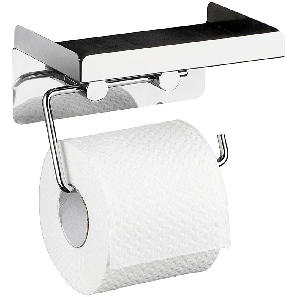 Porta Carta Igienica Con Ripiano Per Salviette Igieniche - 2 In 1, - Foto 2