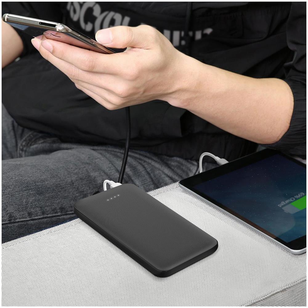 Powerbank 10000mah 2 Usb-a /usb-c Fastcharge 10w Ultra-leggero, Nero - Foto 2