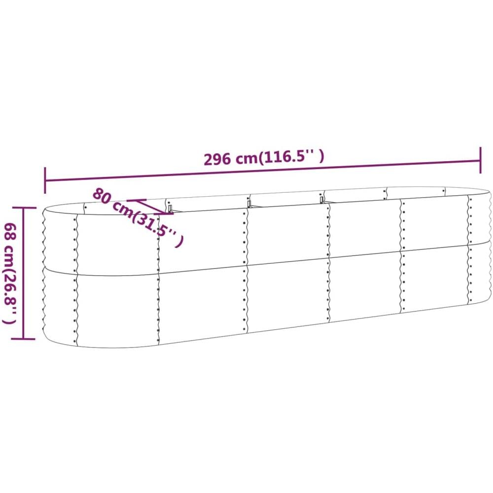 Letto da Giardino in Acciaio a Polvere 296x80x68 cm Antracite - Foto 5