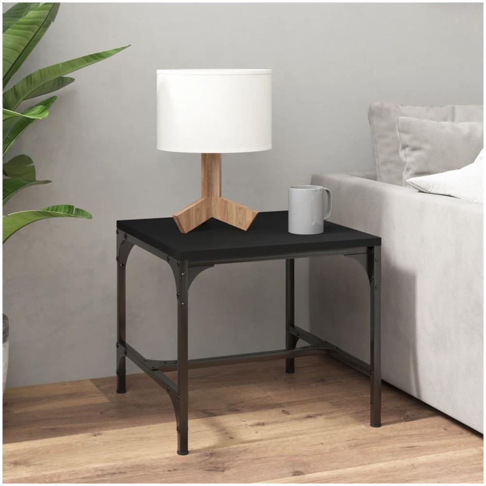 Tavolini 2pz Nero 40x40x35 Cm In Legno Multistrato - Foto 3