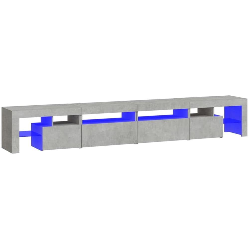 Mobile Porta TV con Luci LED Grigio Cemento 260x36,5x40 cm - Foto 2