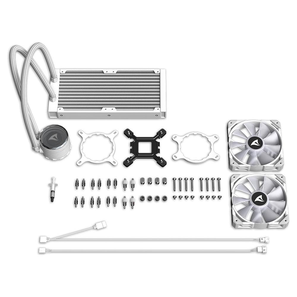 Dissipatore CPU a Liquido S80 RGB per Socket Intel LGA 1150 / 1151 / 1155 / 1156 / 1200 / 1366 / 1700 / 2011 / 2011-v3 / 2066 e Socket AMD AM2 / AM2+ / AM3+ / AM4 / AM5 / FM1 / FM2 / TR4 / sTRX4 - Foto 15