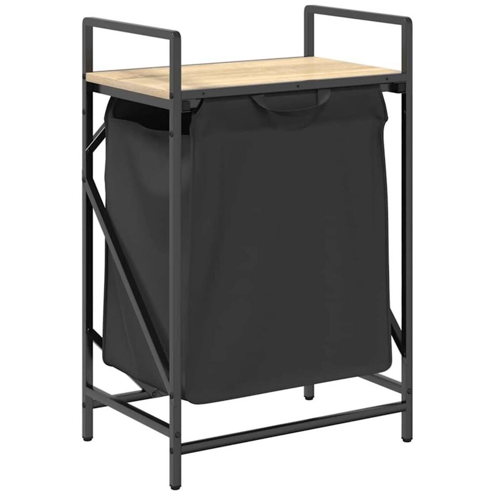 Cesto della Biancheria 1 Scomparto con Ripiano Sonoma Rovere - Foto 1