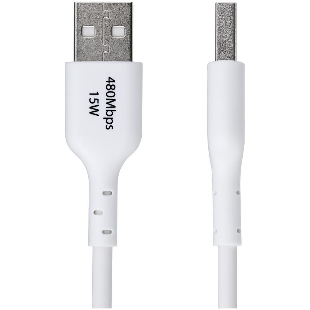 Cavo di Ricarica USB-A a USB-C da 2m - Cavetto di Carica Rapida USB-A a Type-C da 3A, Cavo Dati USB 2.0 rivestito in TPE - M /M - Bianco - Foto 2