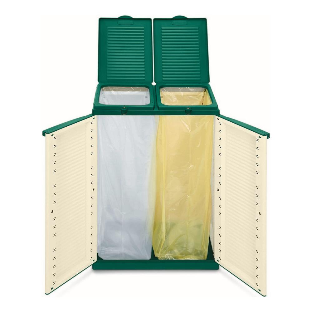 Armadio Eco cab 2 verde / sabbia raccolta differenziata L68 x P39 x H88,7 - Foto 4