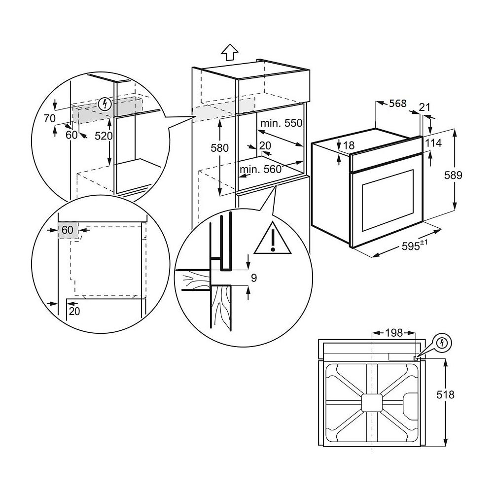 Forno Elettrico da Incasso FR65G Capacità 72 L Multifunzione Ventilato Potenza 2780 W Colore Nero - Foto 5