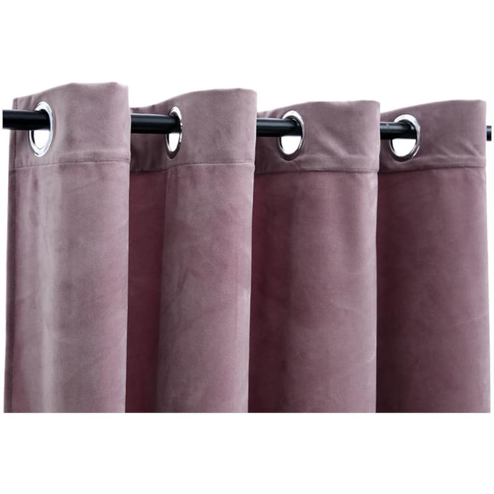 Tende Oscuranti Con Anelli 2pz Rosa Antico In Velluto 140x225cm - Foto 4
