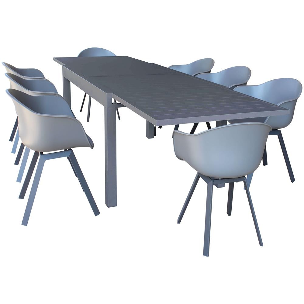 Jerri - Set Tavolo In Alluminio Cm 135/270 X 90 X 75 H Con 8 Poltrone Jessie - Foto 1