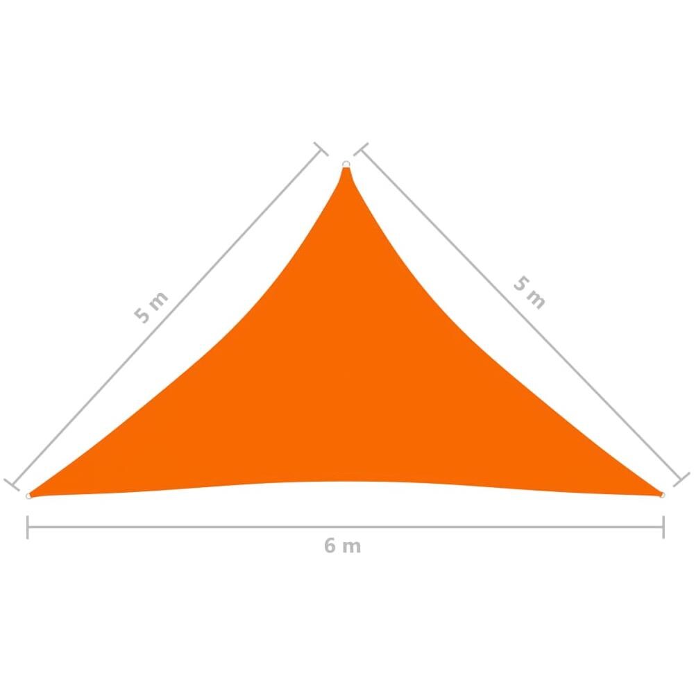 Parasole a Vela Oxford Triangolare 5x5x6 m Arancione - Foto 6