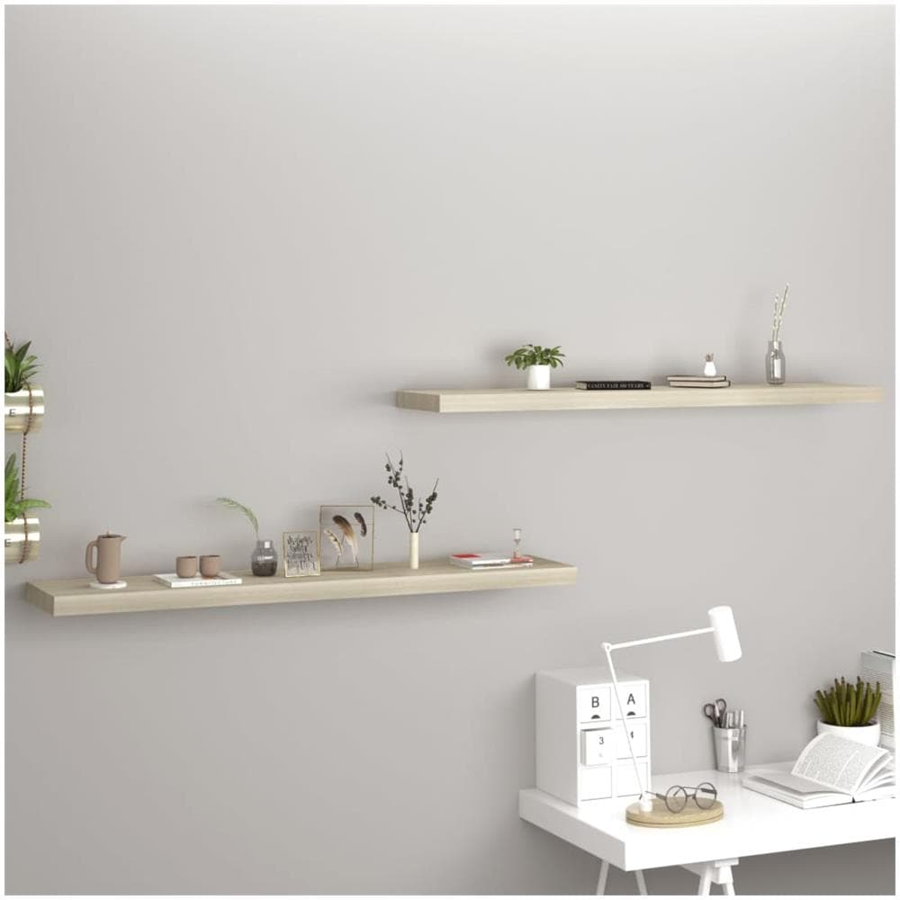 Scaffali A Parete 2 Pz Rovere 120x23,5x3,8 Cm In Mdf - Foto 1
