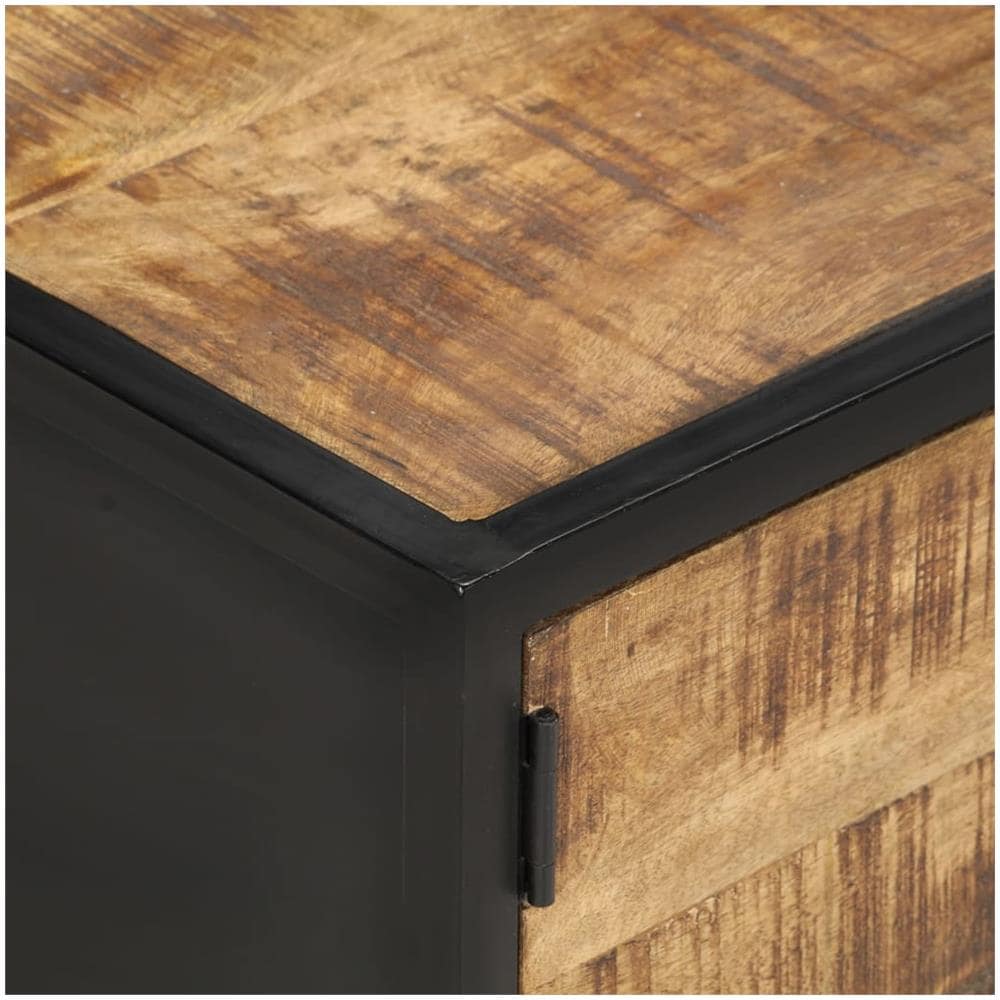 Tavolino Da Salotto 105x50x35 Cm In Legno Di Mango Grezzo - Foto 2