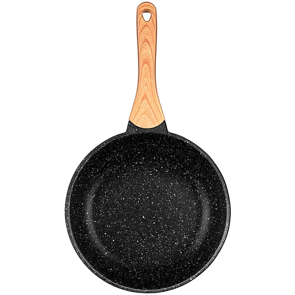 Smile Mpc-24/10/01 Padella A Induzione Alluminio Fuso 24 Cm, Manico In Legno Antiaderente Pfoa-free Nero - Foto 2