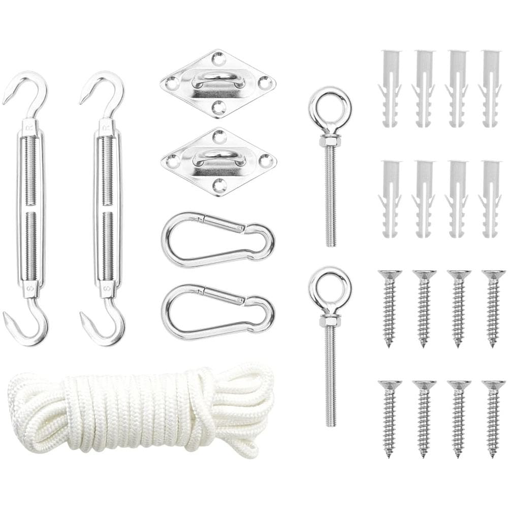 Set Accessori per Vela Parasole 9 pz in Acciaio Inossidabile - Foto 1