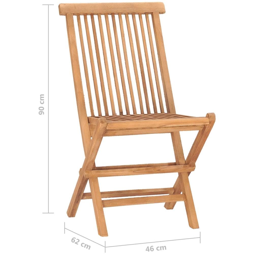 Set da Pranzo Giardino Pieghevole 3 pz Cuscino Massello di Teak - Foto 2