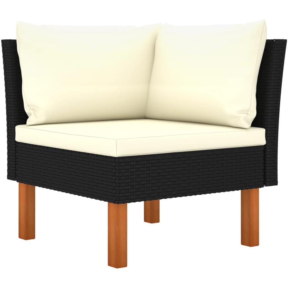 Set Divani da Giardino 6 pz con Cuscini in Polyrattan Nero - Foto 3