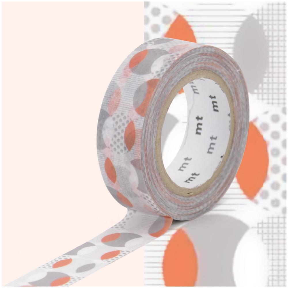 Nastro Adesivo Decorativo Cerchi Arancioni - 1,5 Cm X 7 M - Foto 1