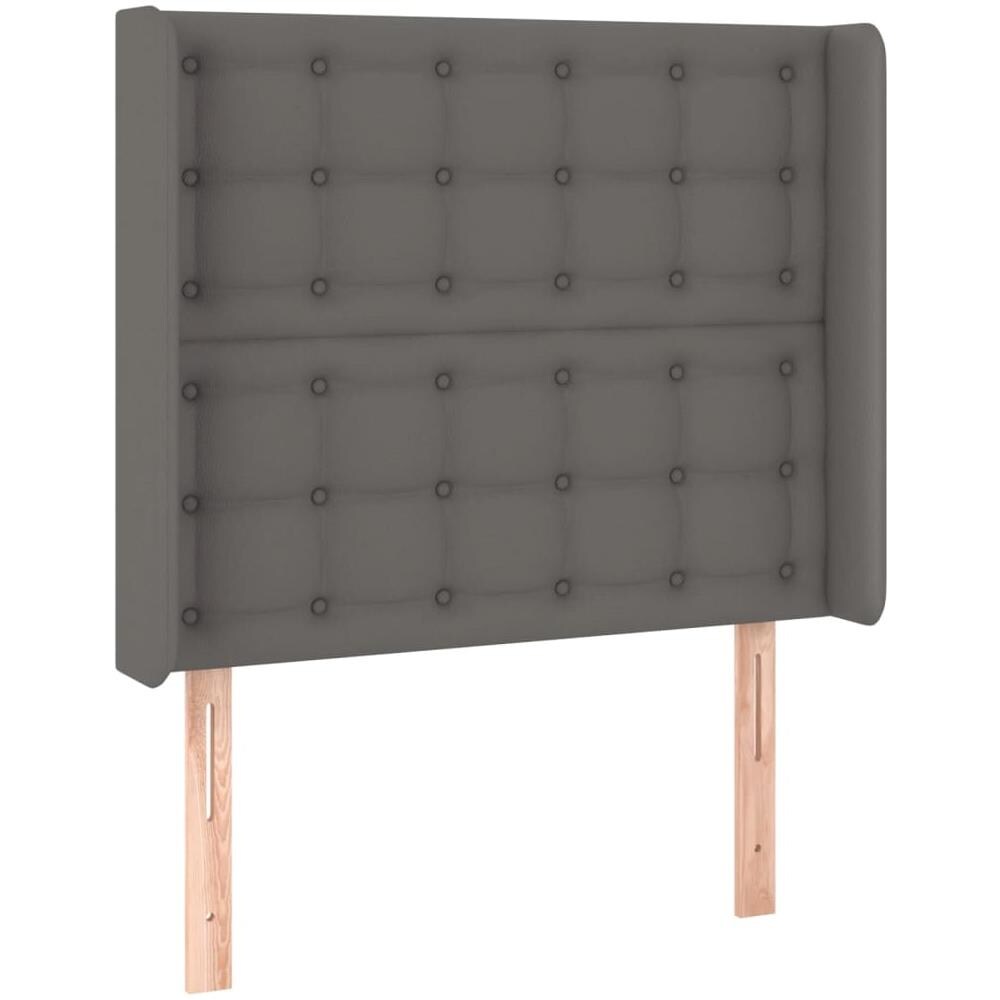 Testiera Ad Orecchio Grigio 93x16x118/128 Cm In Similpelle - Foto 2
