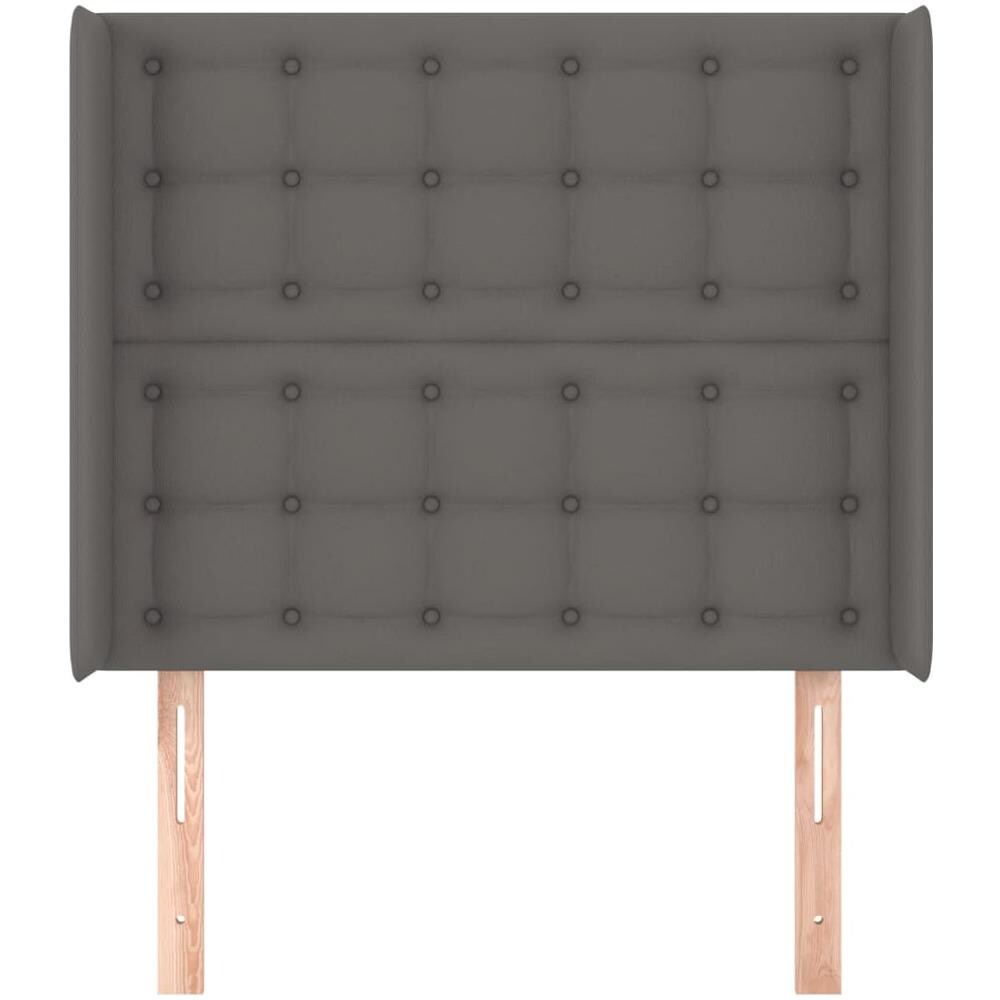 Testiera Ad Orecchio Grigio 93x16x118/128 Cm In Similpelle - Foto 5