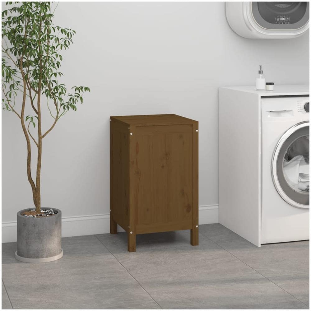 Contenitore Per Bucato Miele 44x44x76 Cm Legno Massello Pino - Foto 3