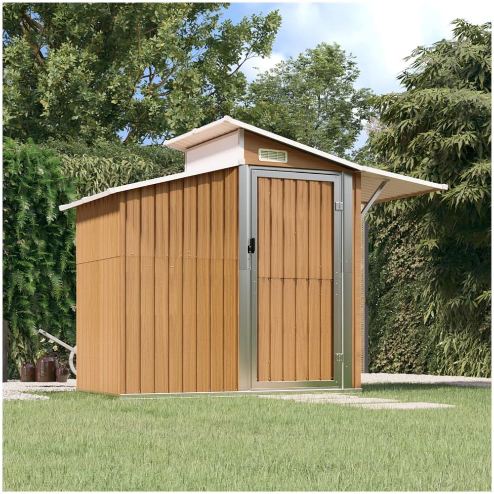 Capanno da Giardino Marrone 270x130x208,5 cm Acciaio Zincato - Foto 1