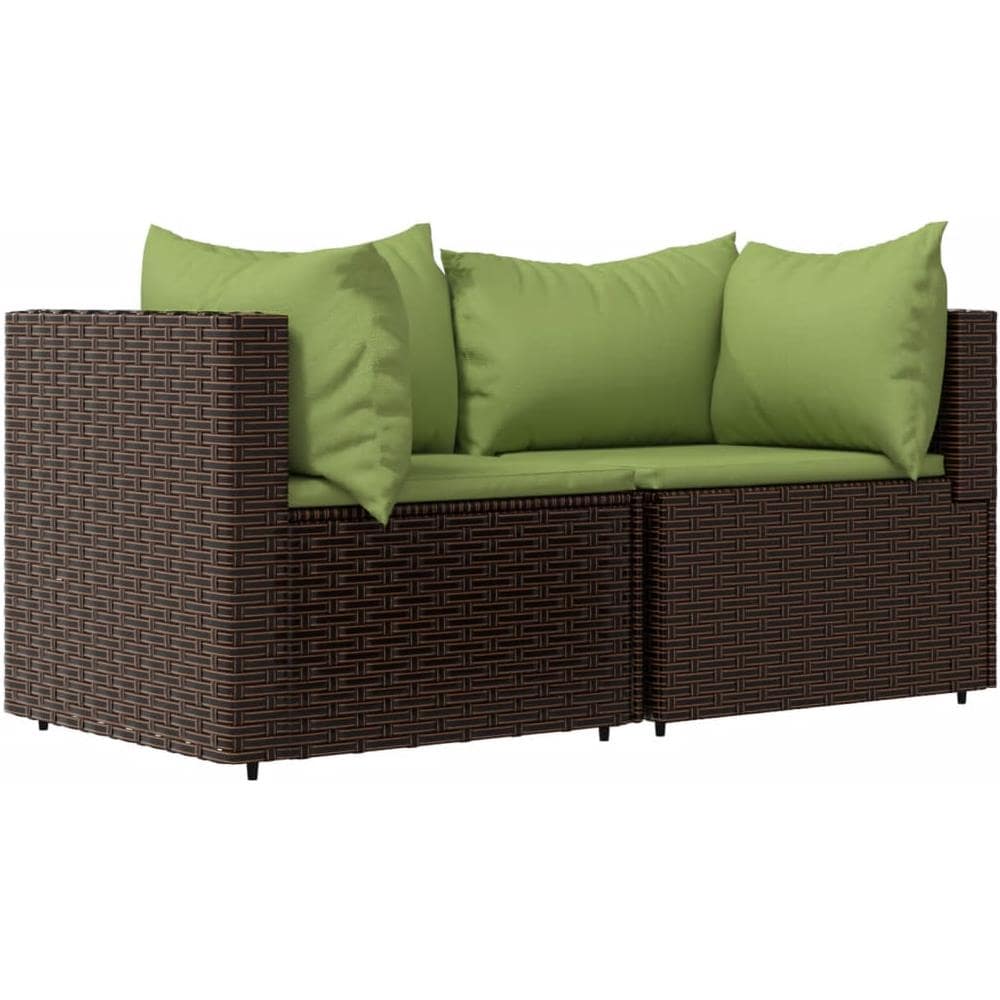 Set Mobili Da Giardino 3 Pz Con Cuscini In Polyrattan Marrone - Foto 3
