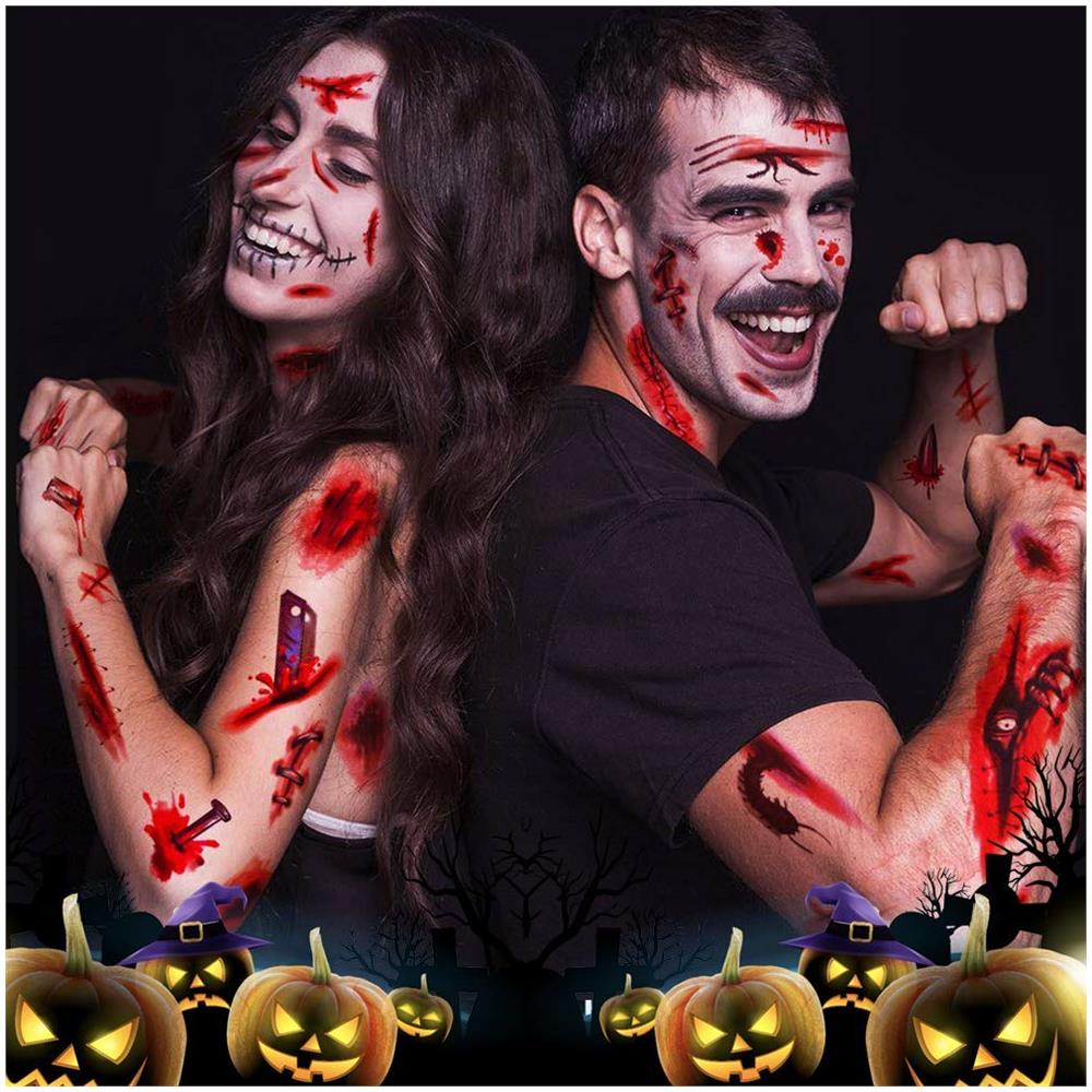 Tatuaggi Temporanei Per Halloween 10 Fogli Multicolor - Foto 2