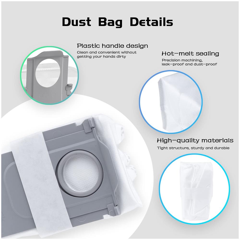 Sacchetti Per Aspirapolvere 10 Pz White Xiaomi Roborock S8 / S8 Pro S8+ - Foto 2