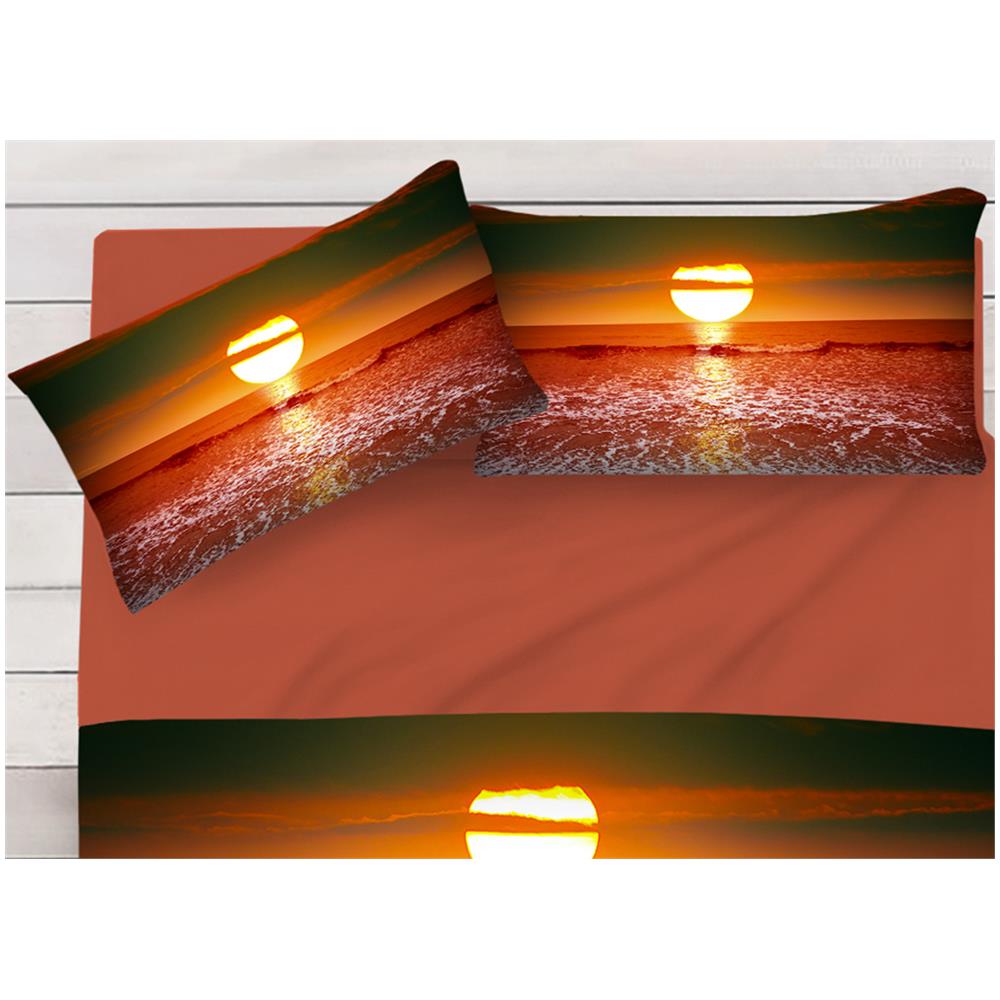 Lenzuola Copriletto Letto Sogni D''oro 100% Cotone Disegno Sunset 58 Singolo Sunset 58 - Foto 4